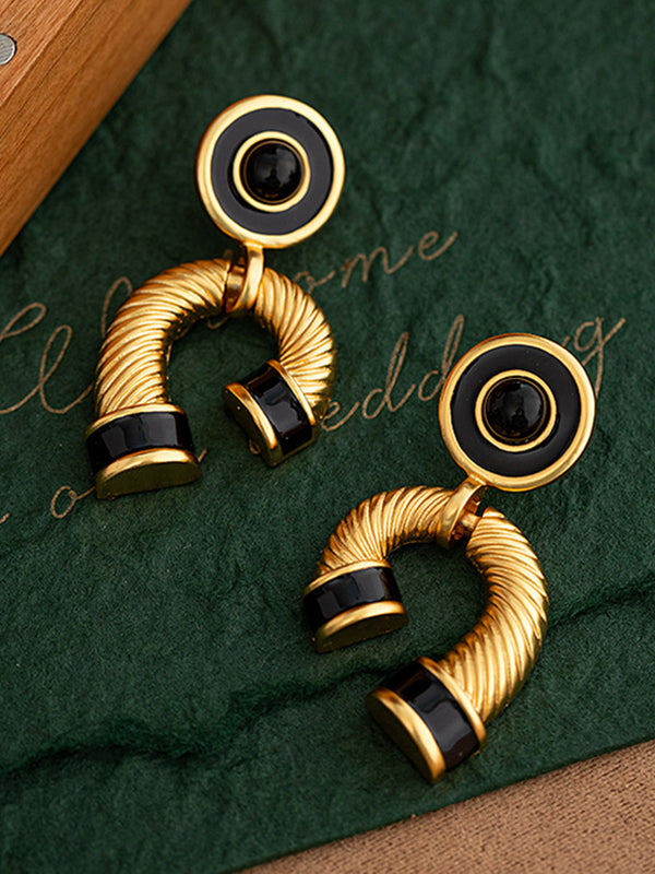 Asymmetric Geometric Drop Earrings