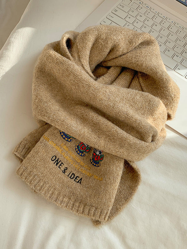 Keep Warm Knitted Letters Scarf