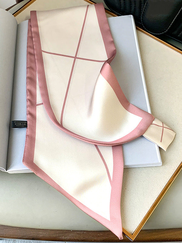 Original Striped Print Hair Band&Silk Scarf