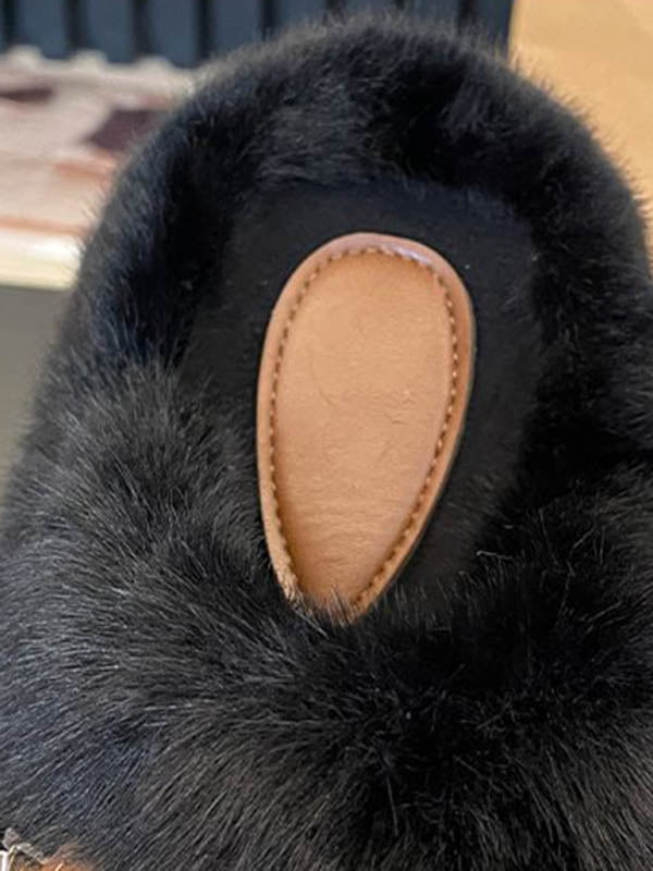 Buckle Round-Toe Split-Joint Slippers Platform Shoes