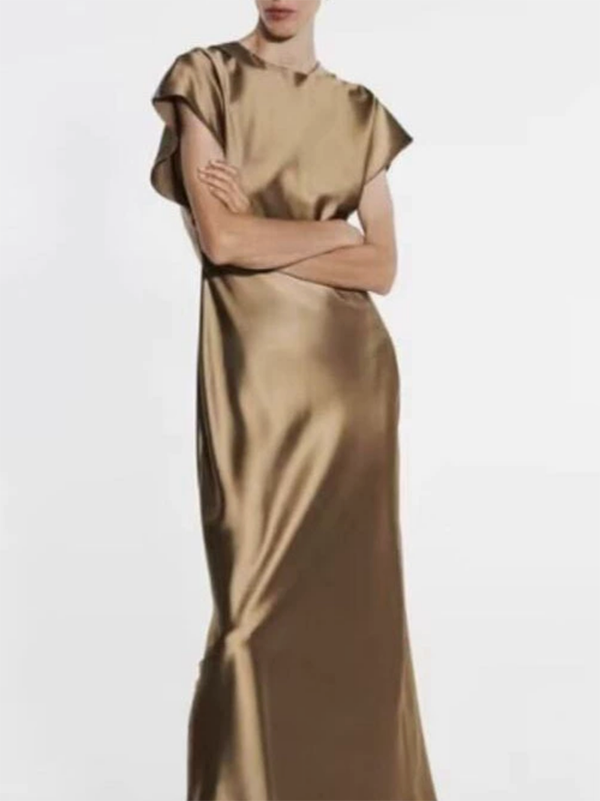 Solid Color A-Line Loose V-Neck Maxi Dresses
