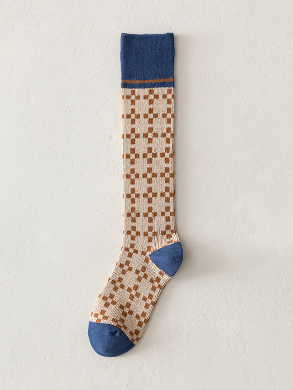 Casual Skinny Leg Checkered Socks Accessories