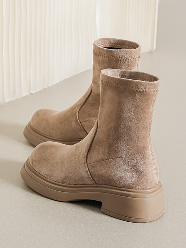 Round-Toe Split-Joint Boots