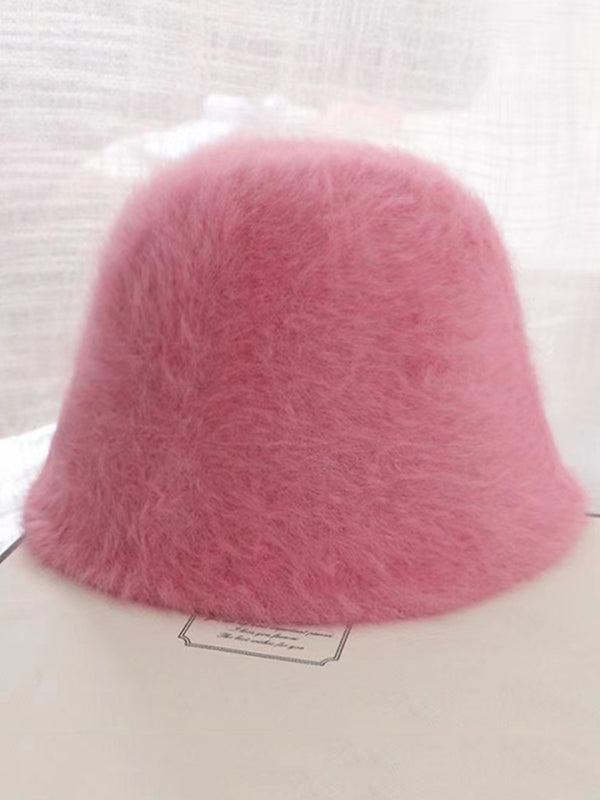 Drawstring Solid Color Split-Joint Hat Bucket Hat