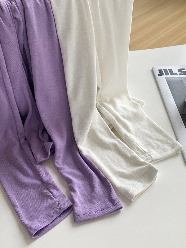 Simple Solid Color Square-Neck Long Sleeves False Two Base Shirt