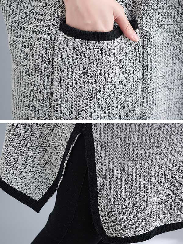Artistic Retro Loose Casual With Pocket Hooded Short Sleeves Cardigan Outwear