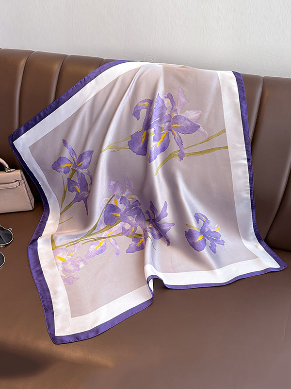 Contrast Color Floral Printed Sun protection Shawl&Scarf