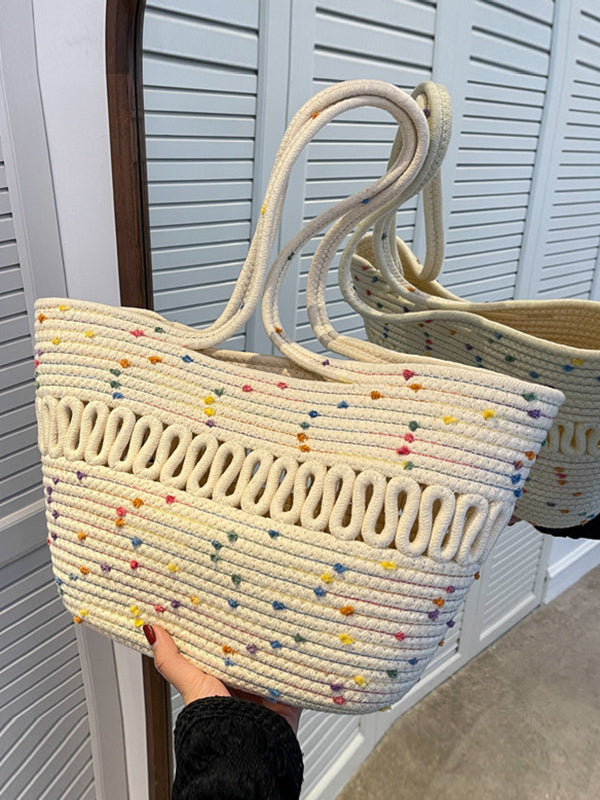 Contrast Color Hollow Polka-Dot Handbags