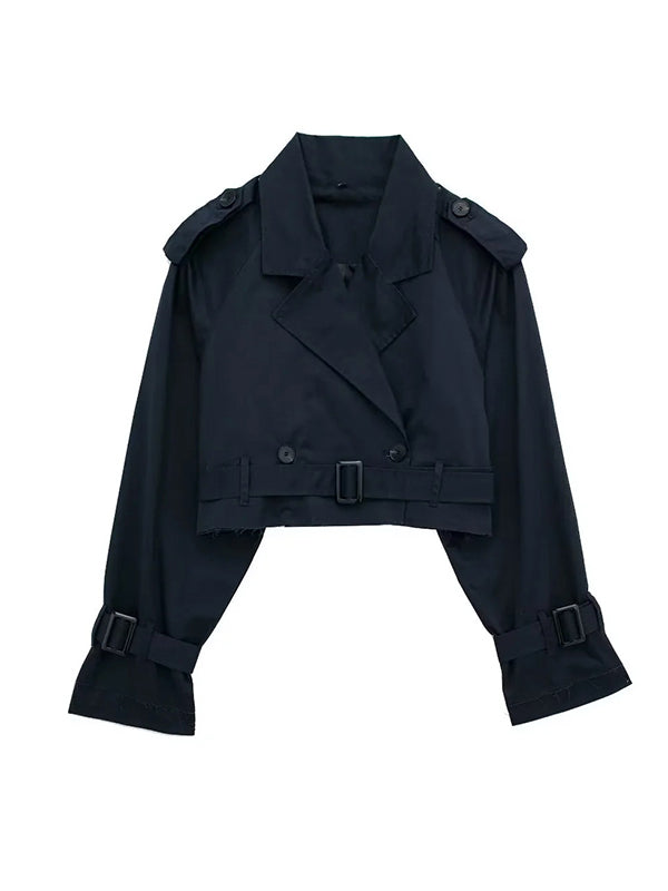 Split-Joint Long Sleeves Loose Lapel Jackets