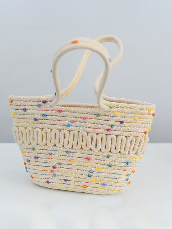Contrast Color Hollow Polka-Dot Handbags