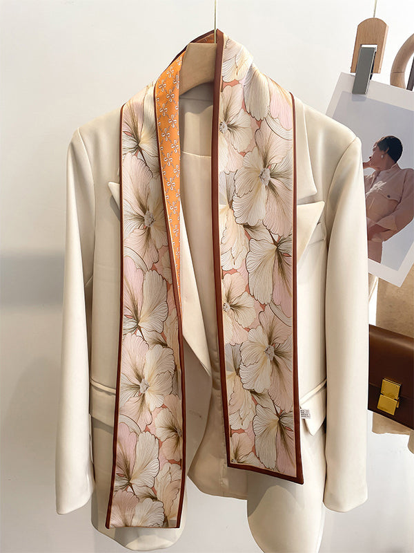 Contrast Color Floral Printed Scarf Hair Band
