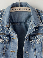 Denim Split-Joint Long Sleeves Lapel Jackets