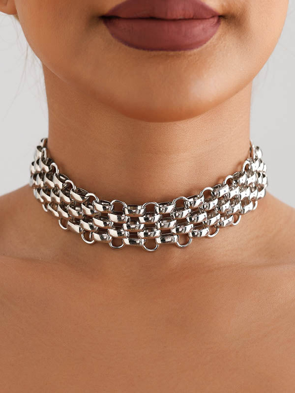 Chains Hollow Solid Color Necklaces Accessories Dainty Necklace