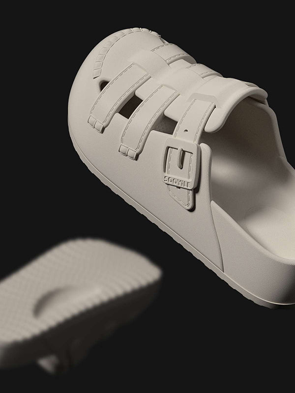 Hollow Round-Toe Split-Joint Sandals Platform Shoes