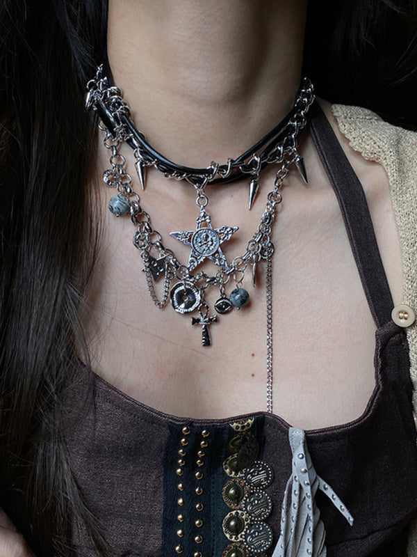 Chains Star Shape Tasseled Necklaces Accessories