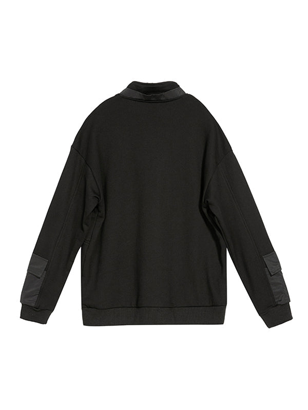 Urban Punk Stand Collar Split-Joint Zipper Sweatshirt