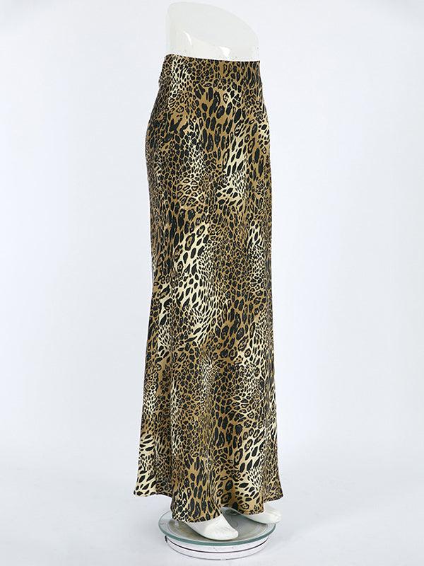 Leopard Split-Joint High Waisted Mermaid Skirts