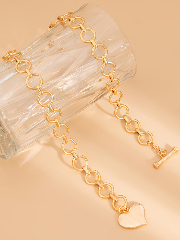 Chains Geometric Heart Shape Normcore Necklaces Accessories