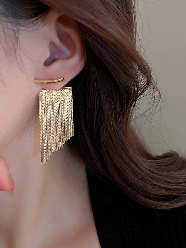 Solid Color Tasseled Earrings Accessories Eardrop