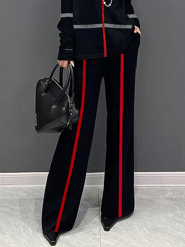 Striped Loose Wide Leg Trousers Casual Pants Bottoms