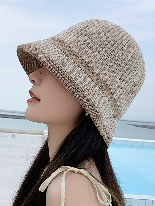 Contrast Color Woven Sun-Protection Hats&Caps Fisherman Hat