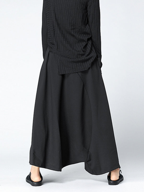 Leisure High Waisted Loose Solid Color Pants