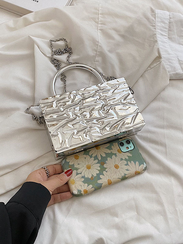 Chains Solid Color Handbags Crossbody Bags