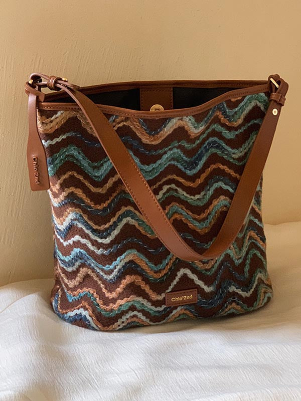 Split-Joint Striped Tote Bags Handbags Bags