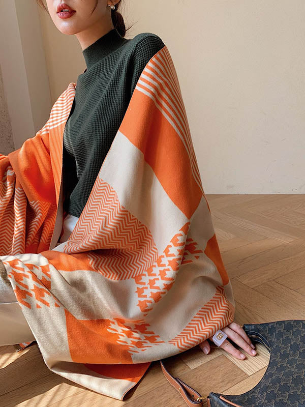 Imitation Cashmere Printed Double-Side Shawl Scarf
