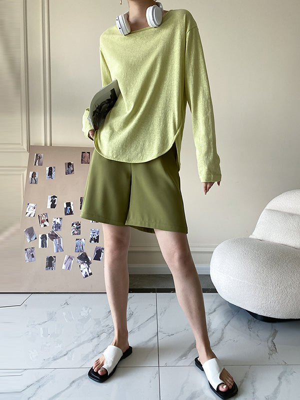 Simple Casual Loose Solid Color Sun-Protection T-Shirt Top