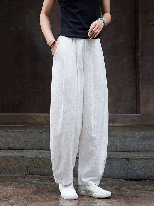Solid Color Bloomers Trousers Casual Pants Bottoms