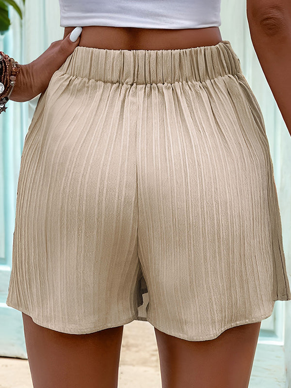 Asymmetric Elasticity Knot Solid Color High Waisted Loose Culotte