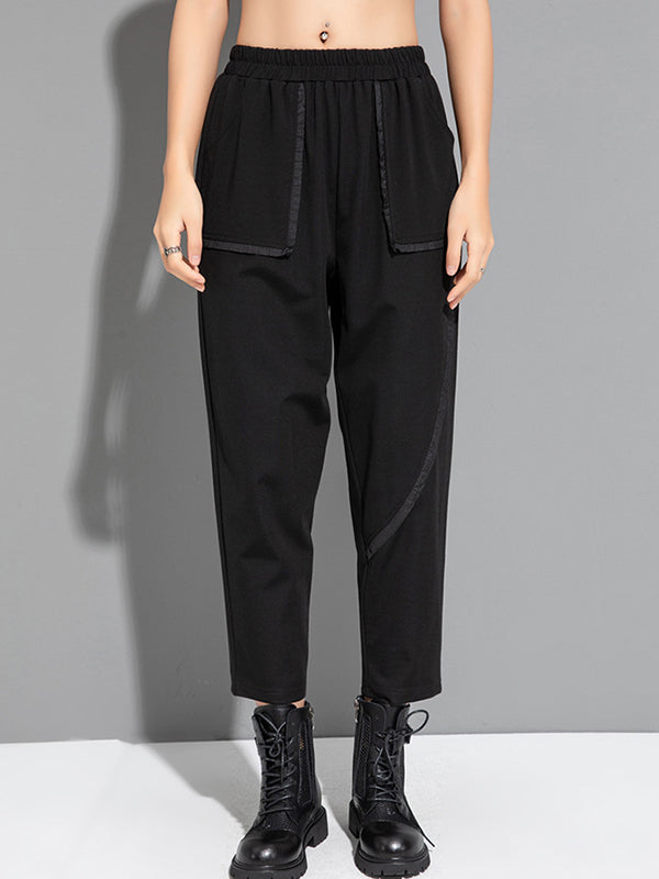 Solid Color Split-Joint Harem Pants Ninth Pants Ninth Pants Casual Pants Bottoms