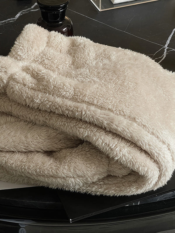 Casual Loose Velvet Thickened Keep Warm Solid Color Pants