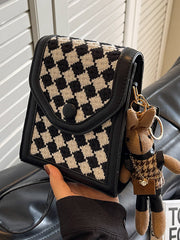 Checkerboard Contrast Color Crossbody Bags Bags