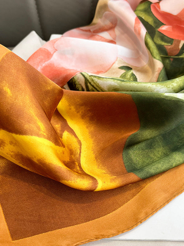 Floral Printed Square Scarfs&Hats