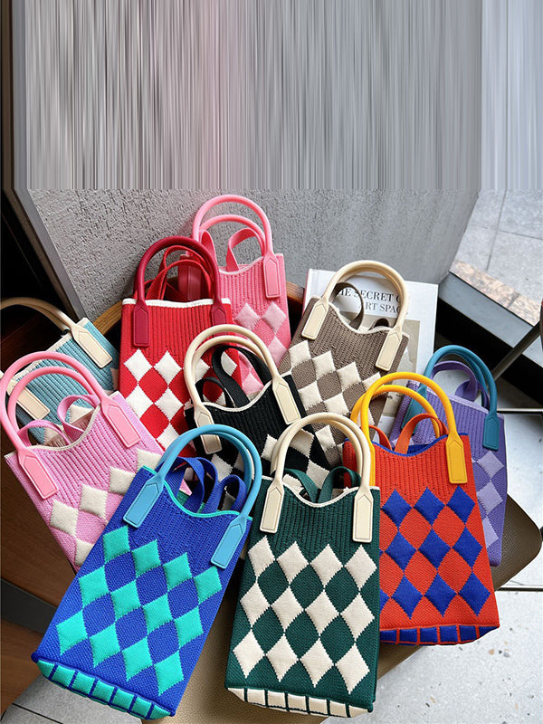 Houndstooth Split-Joint Handbags Crossbody Bags Bags