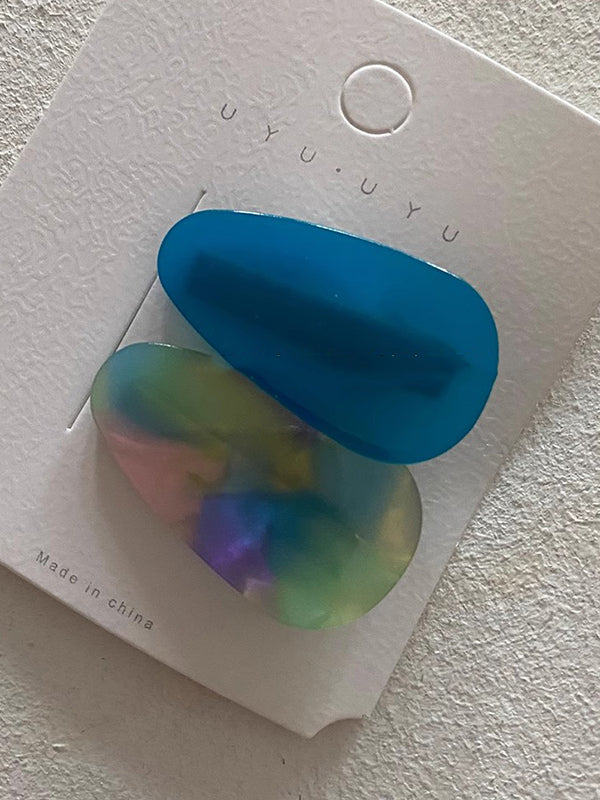 Asymmetric Contrast Color Hair Clips