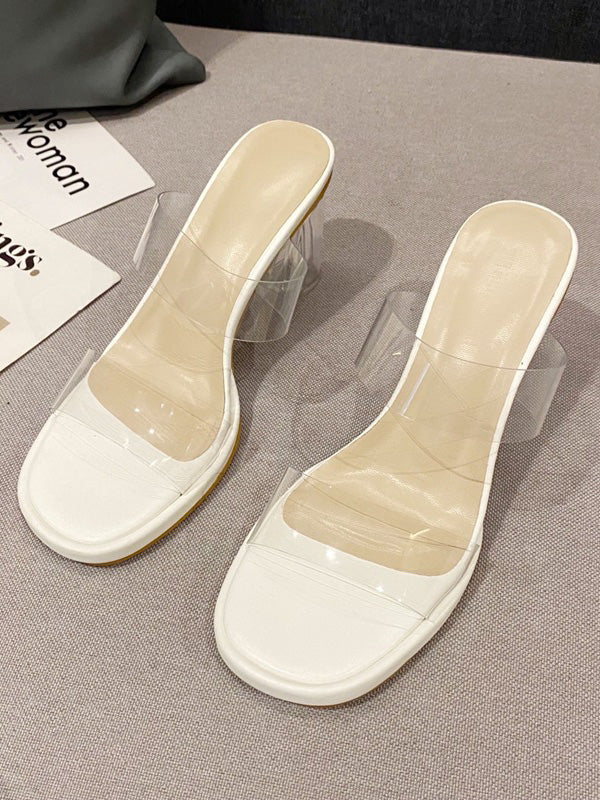 Open Toe Transparent Sandals Platform Shoes