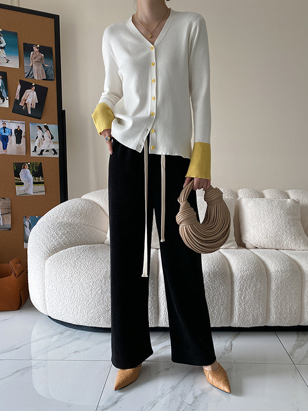 Urban Wide Leg Loose Fleece Keep Warm Solid Color Pants