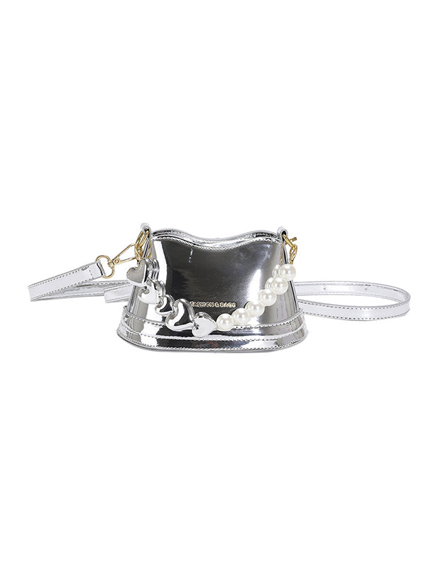 Chains Contrast Color Shiny Bag