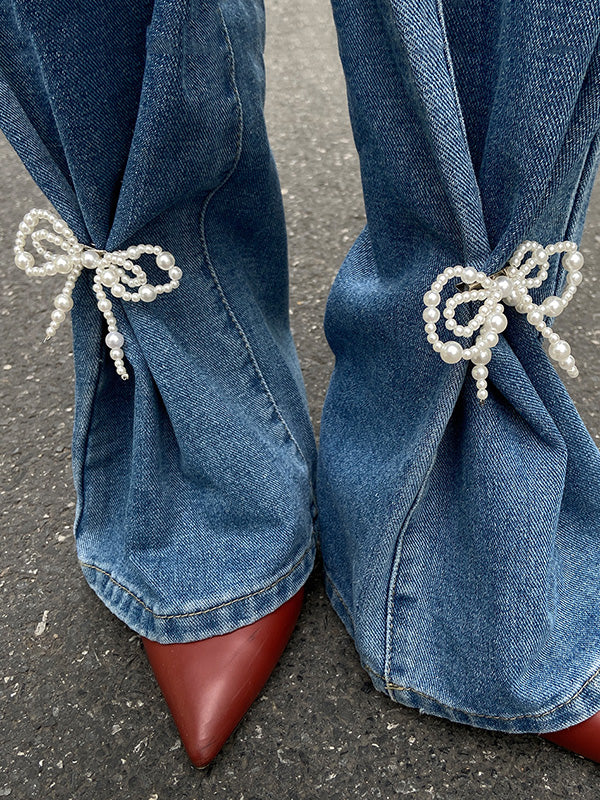 Bow-Embellished Shiny Irregularity Anklets