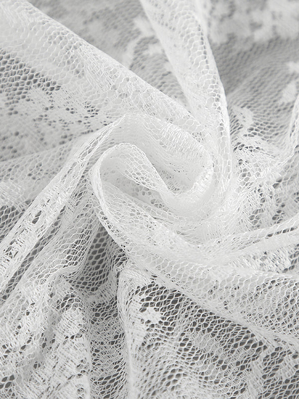 Elasticity See-Through Split-Joint A-Line Loose Skirts Bottoms