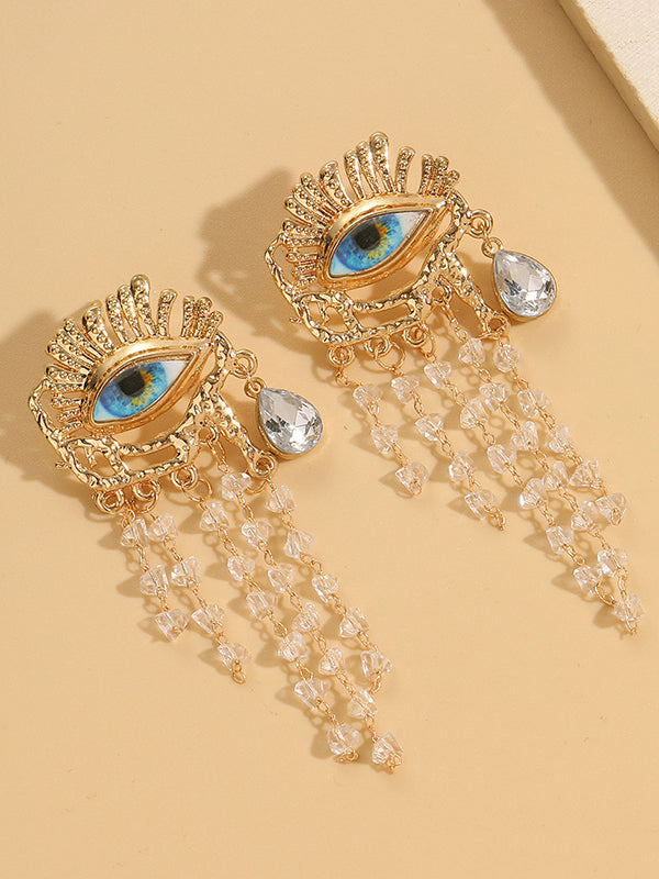 Eye Shape Geometric Tasseled Earrings Accessories Drop Earrings