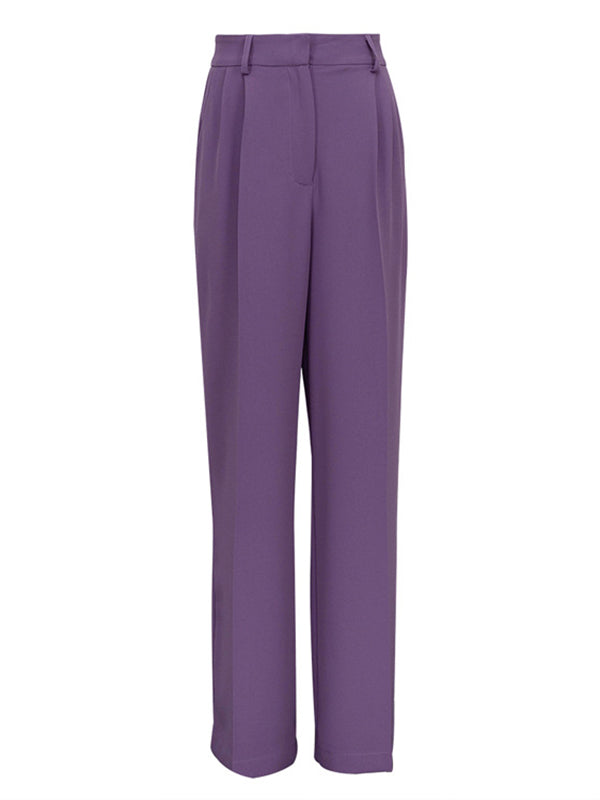 Casual Simple Solid Color Wide Legs Blazer Pants