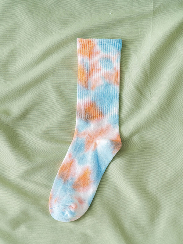 Pleated Tie-Dyed Socks