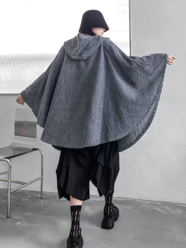 Casual Batwing Sleeves Loose Zipper Jackets Outerwear