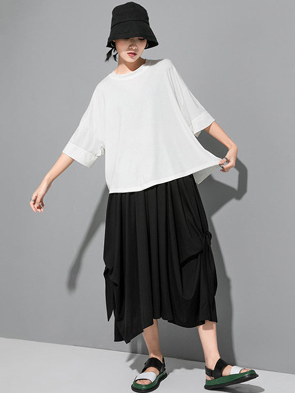 Original Solid Batwing Sleeve T-Shirts Tops