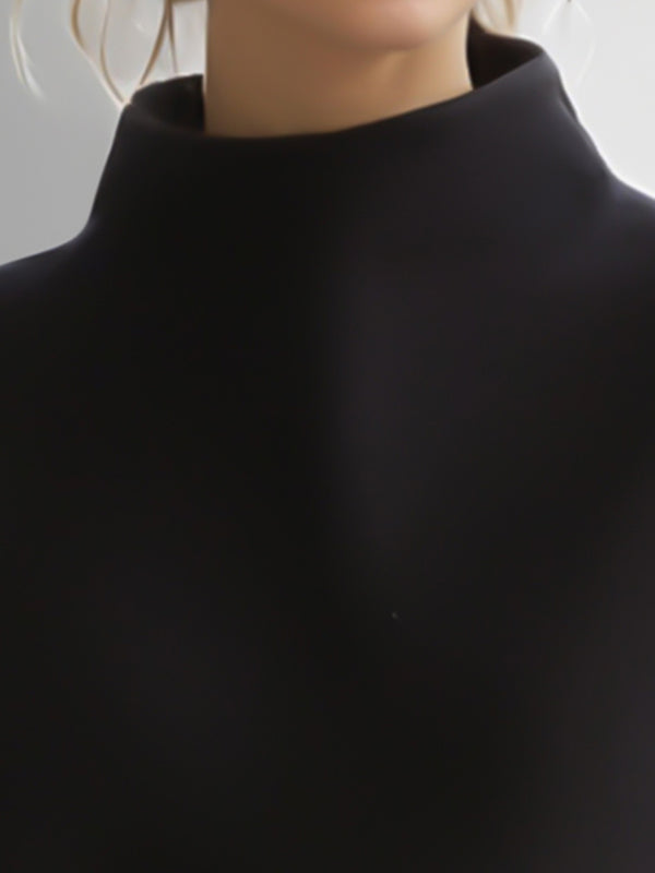 Solid Color Split-Joint Long Sleeves Round-neck Sweatershirt