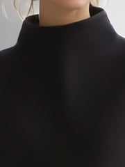 Solid Color Split-Joint Long Sleeves Round-neck Sweatershirt